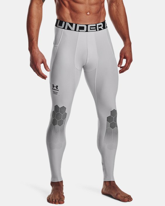 Men's UA HeatGear® ArmourPrint Leggings in Gray image number 0